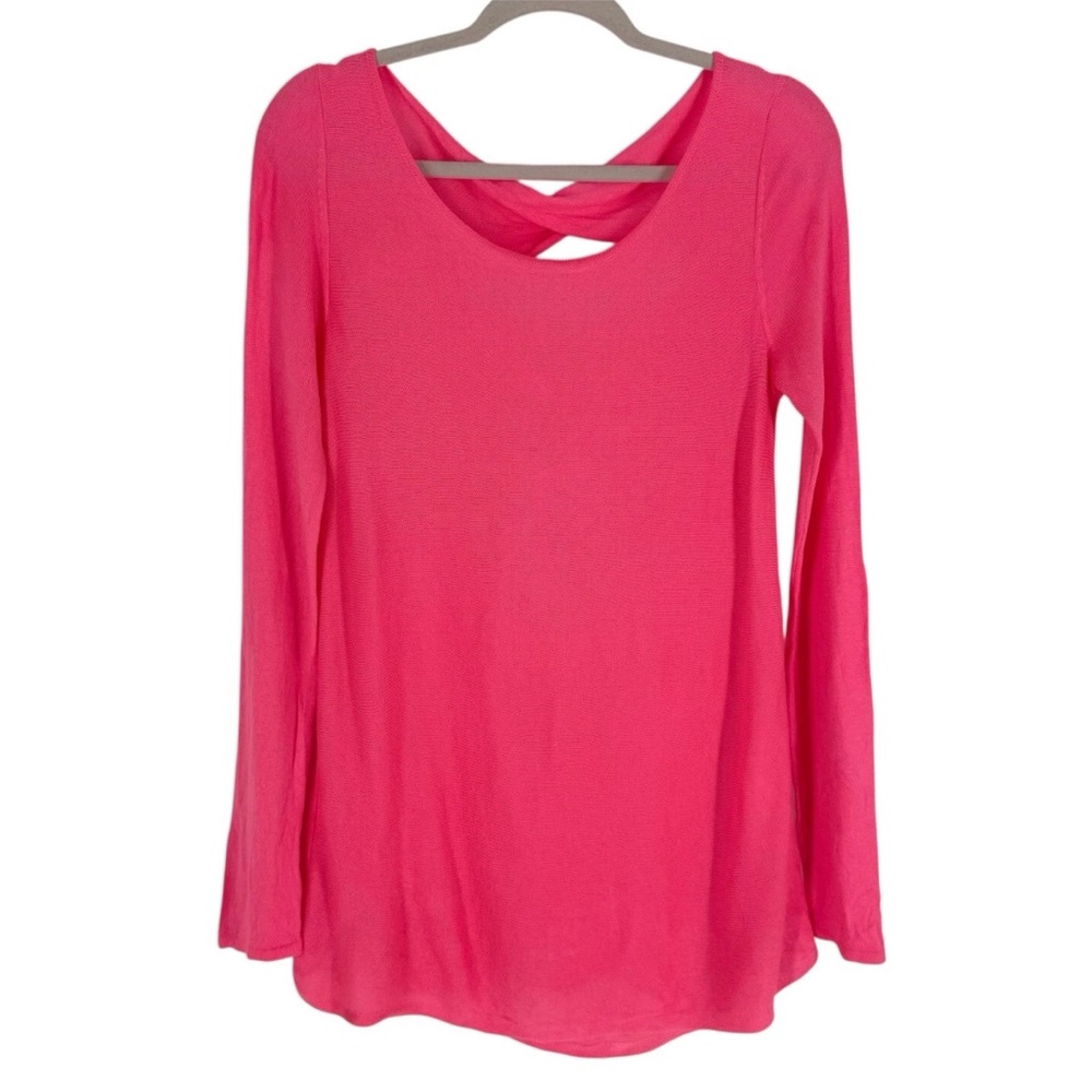 Lilly Pulitzer Lightweight Sweater Womens Size Medium Bright Pink Back Cutout